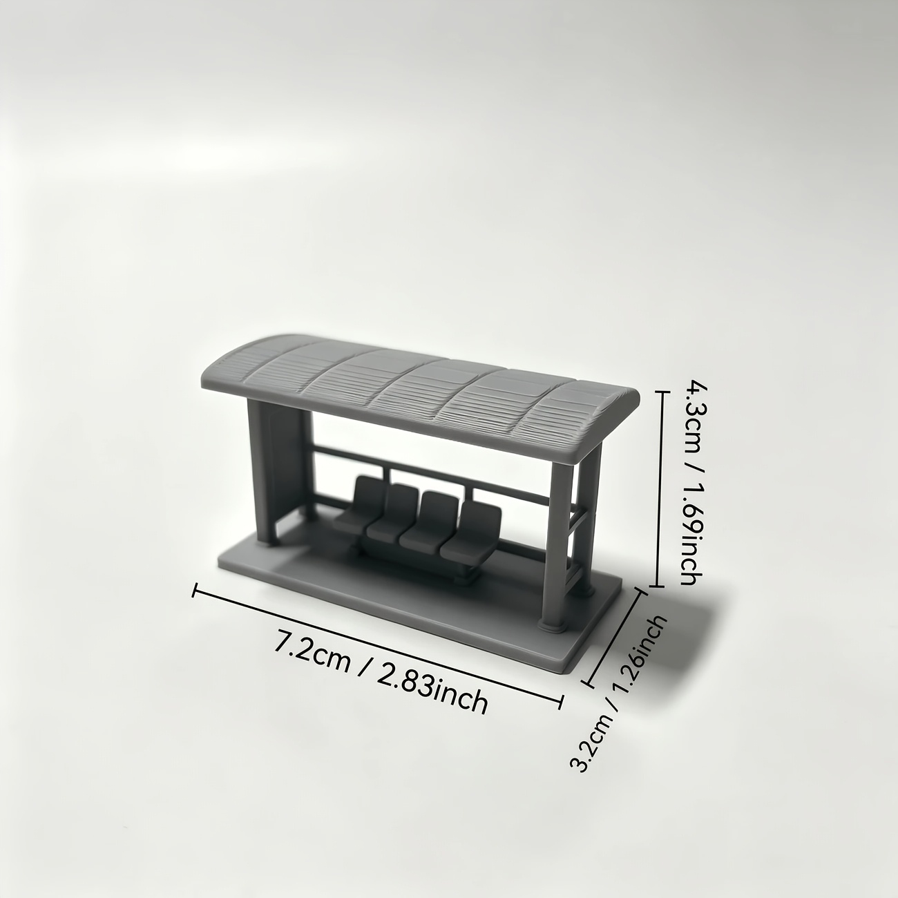 Mini Bus Stop Shelter Miniature Model with Seating